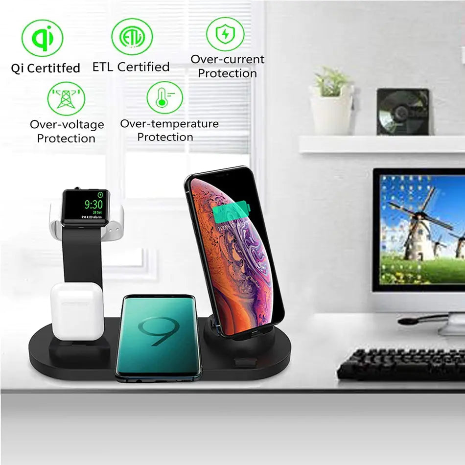 15W 7-in-1 Wireless Charger Stand Pad