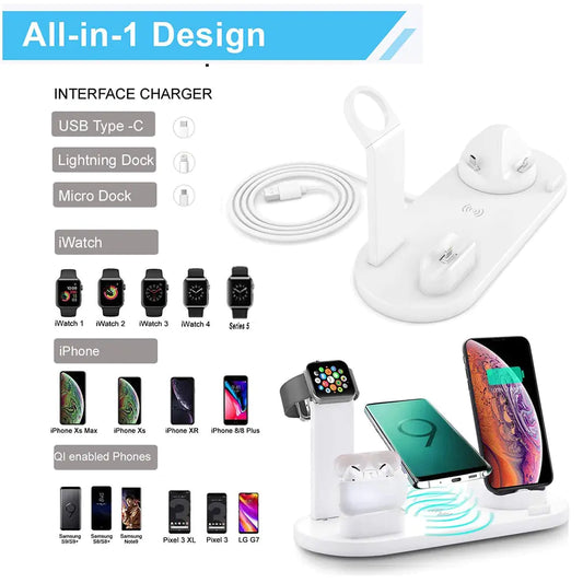 15W 7-in-1 Wireless Charger Stand Pad