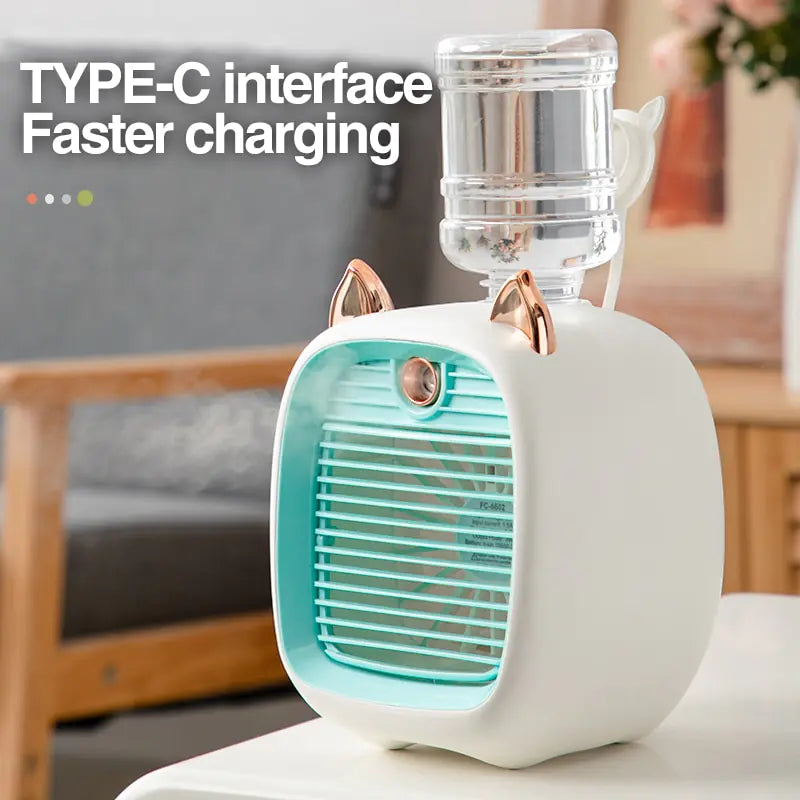 Portable USB Mini Air Cooler Fan – Compact, Quiet, and Efficient Cooling