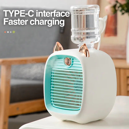 Portable USB Mini Air Cooler Fan – Compact, Quiet, and Efficient Cooling