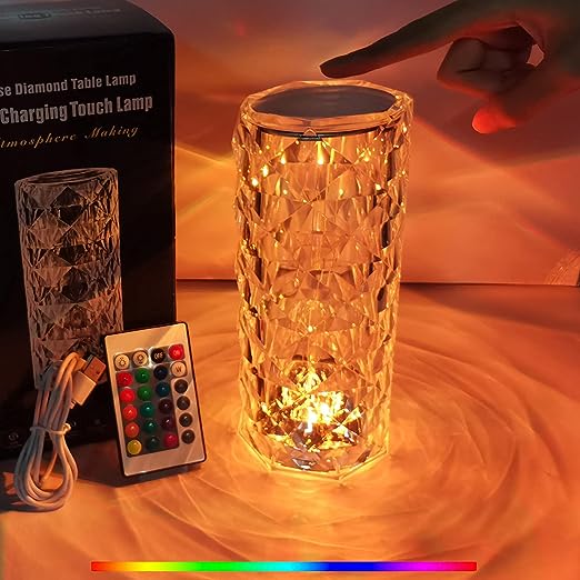 Crystal Lamp - 3D Diamond Luxury and Mesmerizing Ambiance